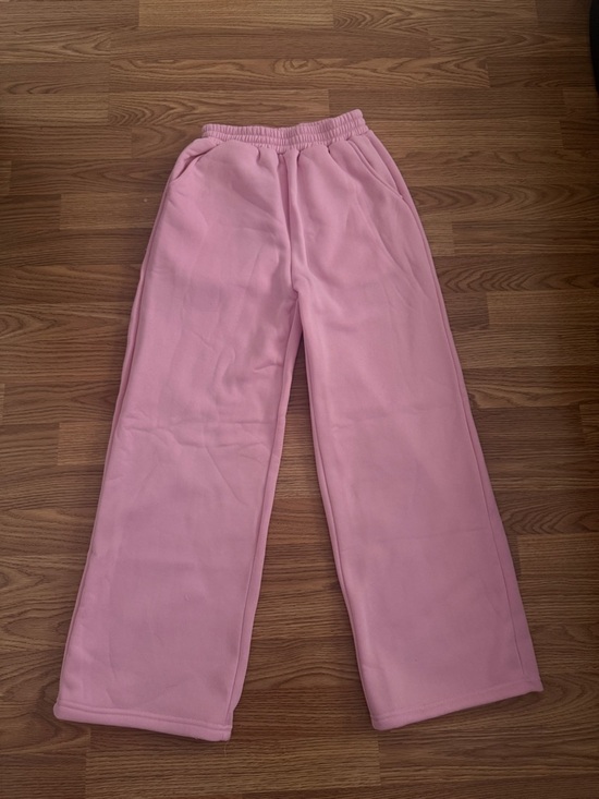 SHEIN Pants - SHEIN Pink Wide Leg Sweatpants High Waisted Cozy Lounge Pants